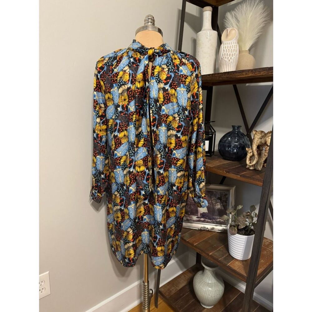 Ann Mashburn SIZE MED Beetle Floral Silk Atelier Tie Back Dress - Picture 2 of 10